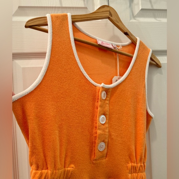 Hammies Terry Romper in Orange - Picture 5 of 11